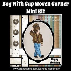Boy with Cap Woven Corner Card Mini Kit