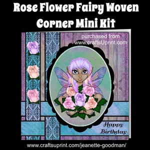 Rose Flower Fairy Woven Corner Card Mini Kit