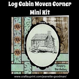 Log Cabin Woven Corner Card Mini Kit