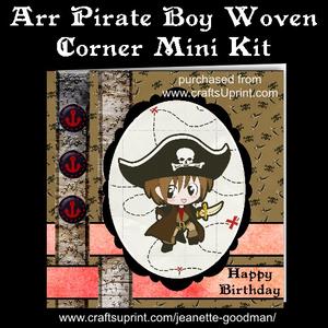 Arr Pirate Boy Woven Corner Card Mini Kit