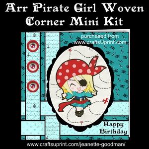 Arr Pirate Girl Woven Corner Card Mini Kit