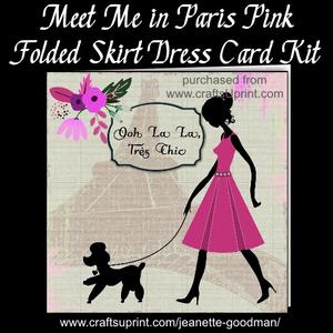 Meet Me in Paris Pink Folded Skirt Dress Card Kit
