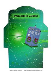 Christmas Doctor Who Money Wallet Green Swirls