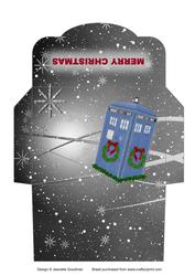 Christmas Doctor Who Money Wallet Black and White Swirls
