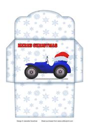 Christmas Car Money Wallet Blue
