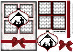 Christmas Decoration Nativity Silhouette 4 Square Card