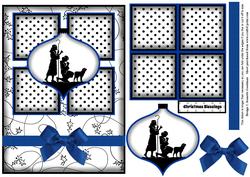 Christmas Decoration Shepherds Silhouette 4 Square Card