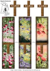 Easter Meadow Cross Magnetic Bookmarks