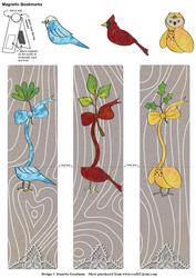 Woodland Birds Magnetic Bookmarks