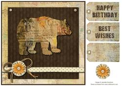 Altered Art Bear Card Topper