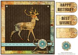 Altered Art Deer Card Topper