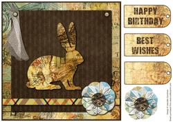 Altered Art Hare Card Topper