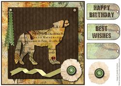 Altered Art Wolf Card Topper