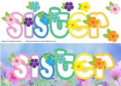Rainbow Dotty Floral Sister Large Dl