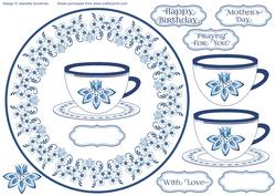 Delft Blue Teacup with Flowers