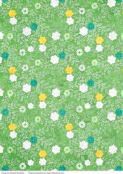 Painted Green Floral Backing Paper