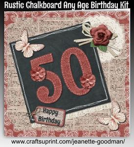 Rustic Chalkboard Any Age Birthday Card Mini Kit