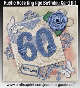 Rustic Rose Any Age Birthday Card Mini Kit