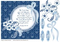 Delft Flowers the Lord Bless You Card Front
