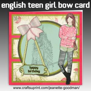 English Teen Girl Bow Card Kit