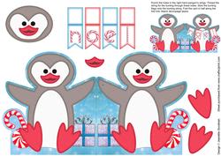 Bunting Christmas Penguin - Noel Card