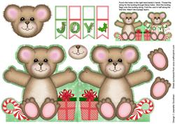 Bunting Christmas Teddy - Holly Joy Card