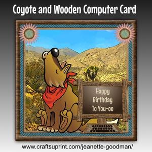 Coyote and Wooden Computer Card Mini Kit