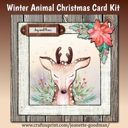 Printable Winter Deer Christmas Card Kit