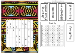 Fun Printable A5 Tribal Sudoku Puzzle Card Medium2