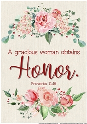 Printable Bible Verse Wall Art – Proverbs 11:16