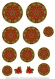 Round Christmas Layered Poinsettia and Holly Ornament 1