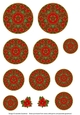 Round Christmas Layered Poinsettia and Holly Ornament 2