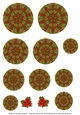 Round Christmas Layered Poinsettia and Holly Ornament 3