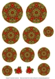 Round Christmas Layered Poinsettia and Holly Ornament 4