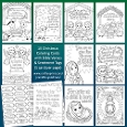 10 Kawaii-style Christmas Bible Verse Colouring Cards 