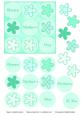 9 Aqua Flowers in a Square Card