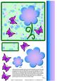 Blue and Purple Butterflies and Flower Rosette