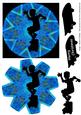 Christmas Skateboarder Silhouette Blue