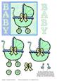 Cute Baby Stroller / Buggy with Blue Highlights