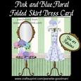 Pink and Blue Floral Folded Skirt Dress Card