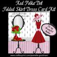Red Polka Dot Folded Skirt Dress Card Kit