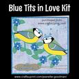 Blue Tits in Love Blue - Flowers Kit