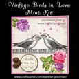 Vintage Birds in Love Kit - Pink and Purple Roses