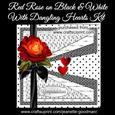 Red Rose with Dangling Hearts Card