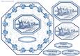 Delft Blue Cart and Horse with Flowers