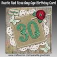 Rustic Red Rose Any Age Birthday Card Mini Kit