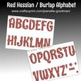 Red Burlap Hessian Upper Case Alphabet