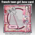 French Teen Girl Bow Card Kit