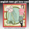 English Teen Girl Bow Card Kit