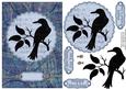 Bird Silhouette on Blue Card